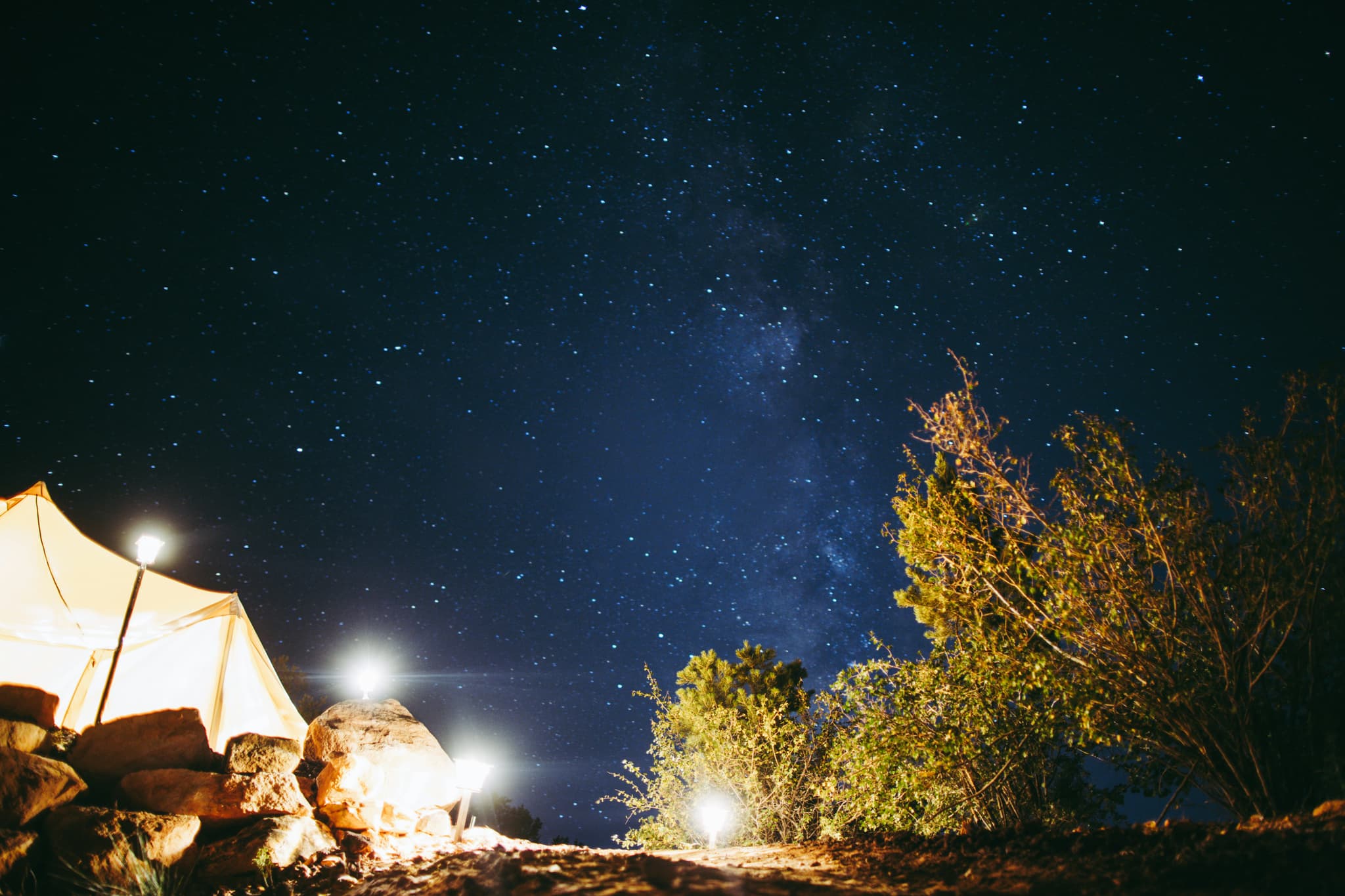 Stunning night sky view through transparent geodesic dome ceiling, perfect for stargazing